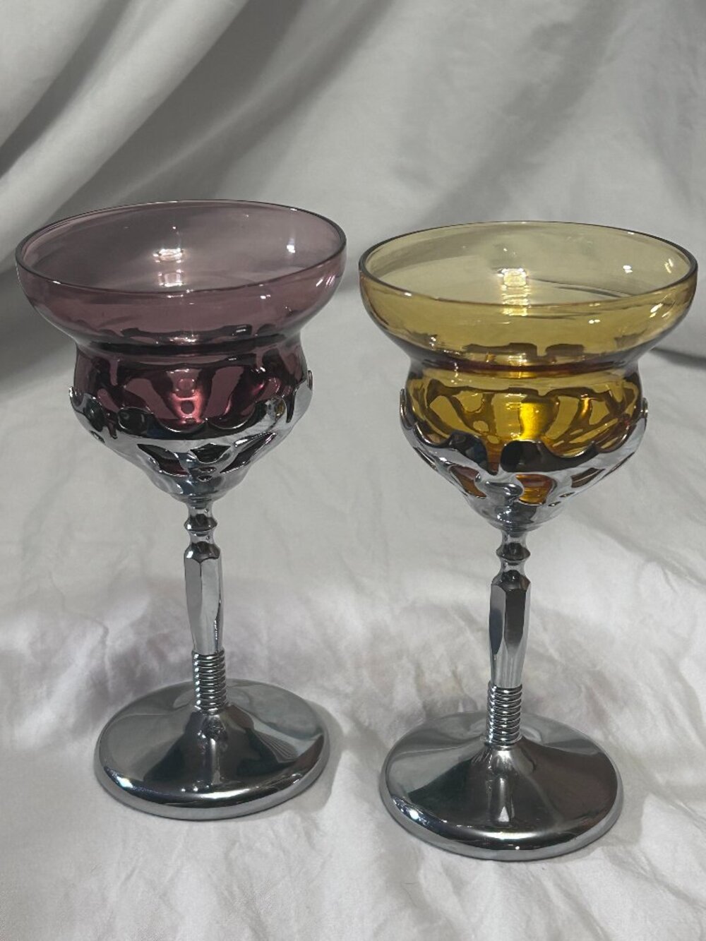 Vintage Farber Brothers Krome Kraft cocktail glasses set of 2
